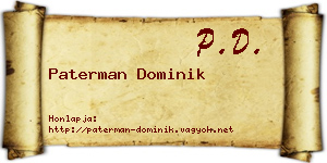 Paterman Dominik névjegykártya